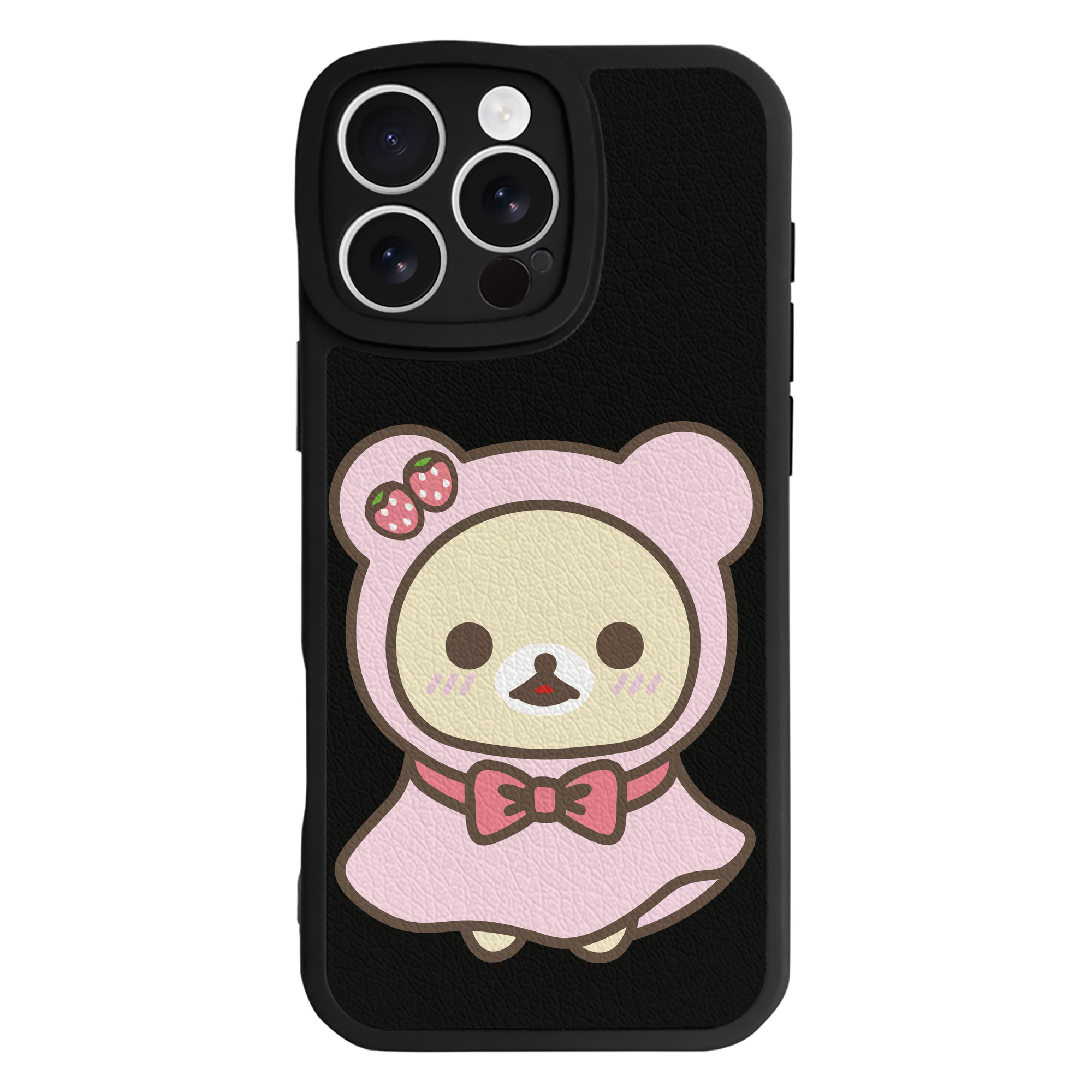 （画像用） リラックマ リラックマ キイロイトリ Rilakkuma Korilakkuma Kiiroitori 【iPhone 16シリーズ対応】シリコンスマホケース（レザー調） 材質：シリコン
